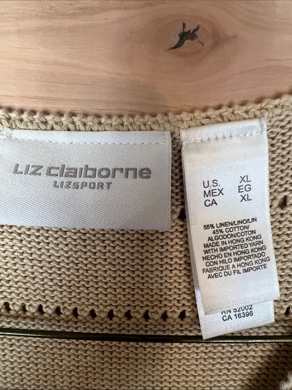 Liz Claiborne Beige Knit Sleeveless Vest - Picture 2 of 15